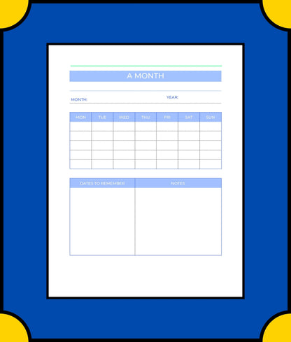 Free Academic Semester Planner Template