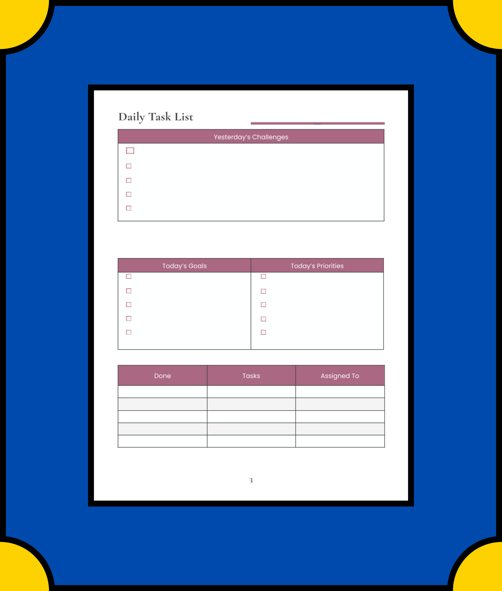 Free Hotel Business Planner Template - Manage Your Hotel Effectively