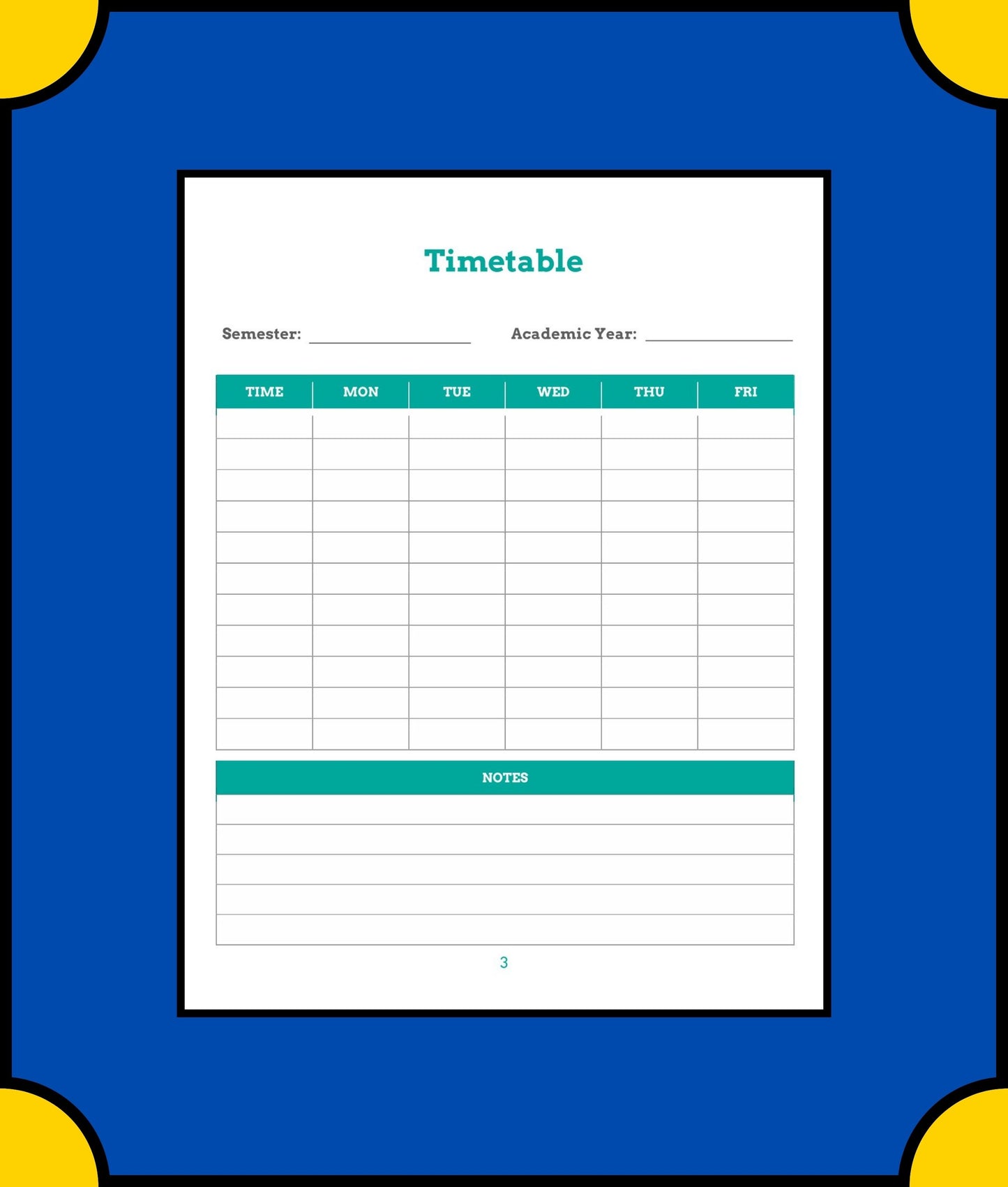 Free Monthly School Planner Template