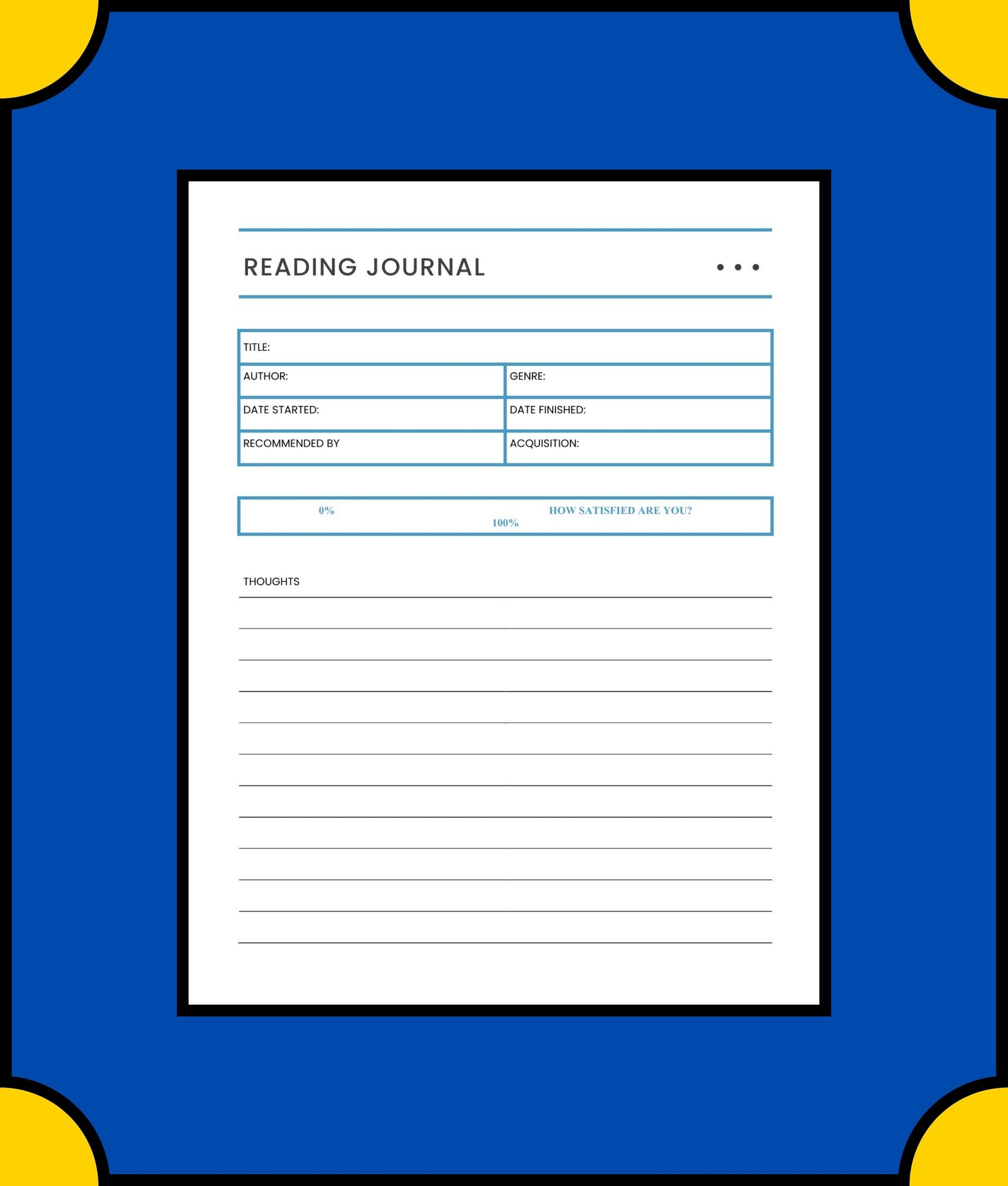 Free Reading Log School Planner Template