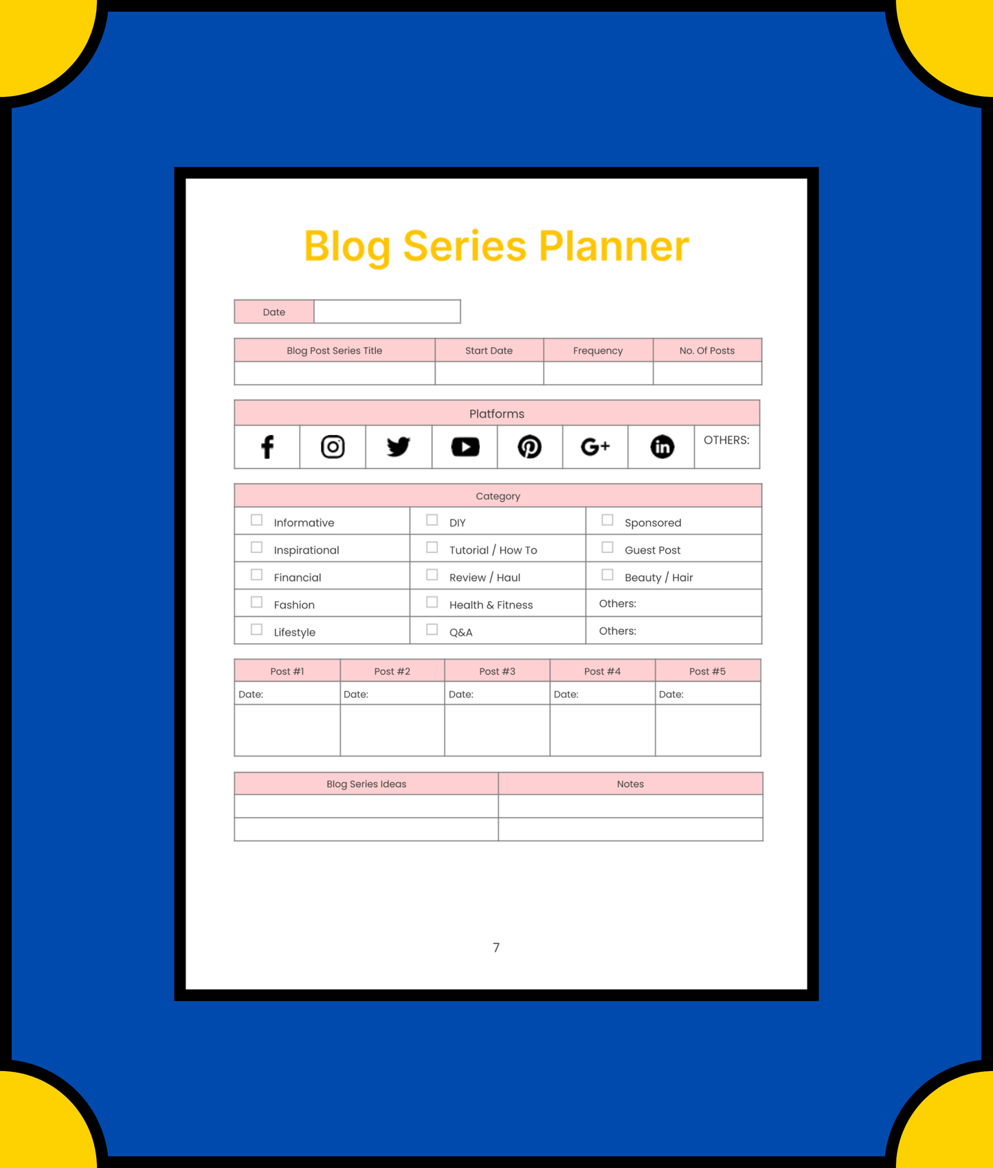 Free Editable Blog Planner Template - Boost Productivity and Organize Your Content