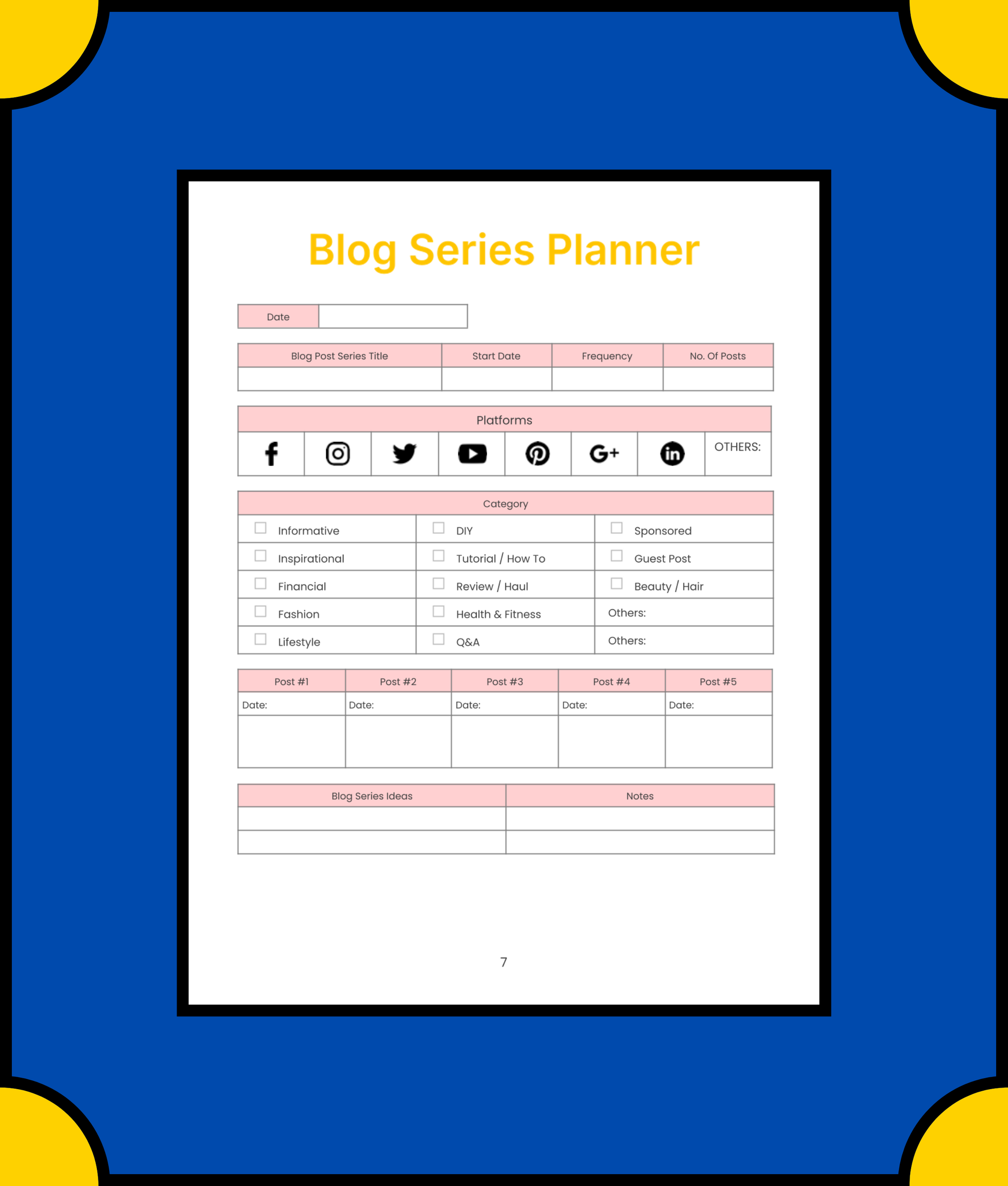 Free Editable Blog Planner Template - Boost Productivity and Organize Your Content