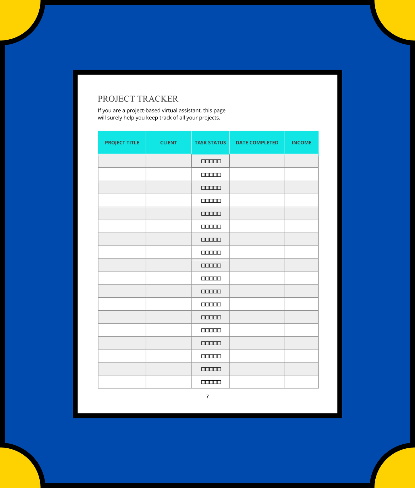 Free Virtual Assistant Business Planner Template - Plan Your Virtual Assistant Success