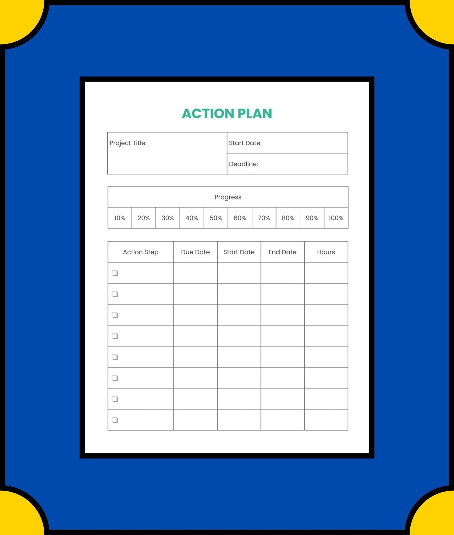 Free Project School Planner Template