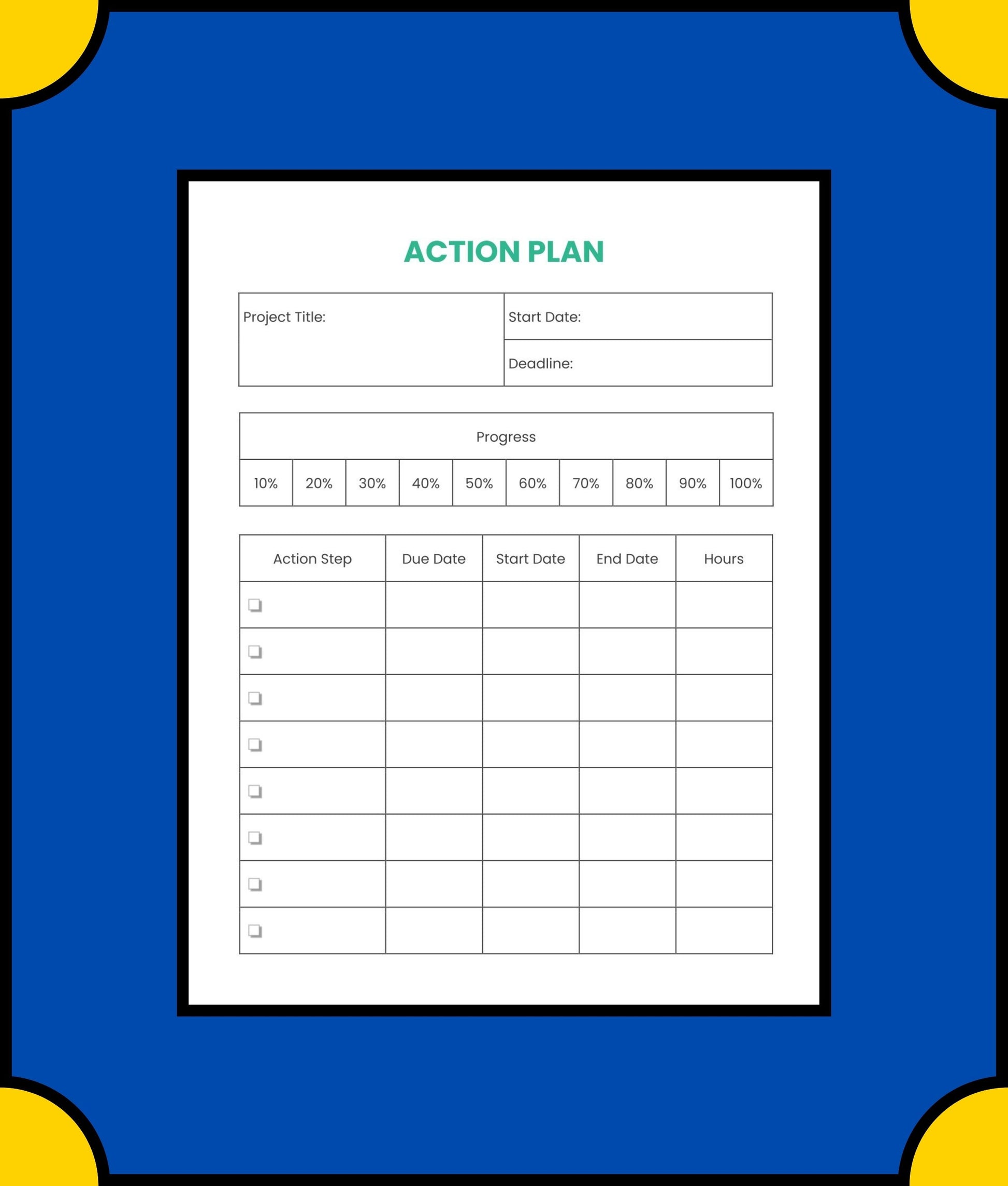 Free Project School Planner Template