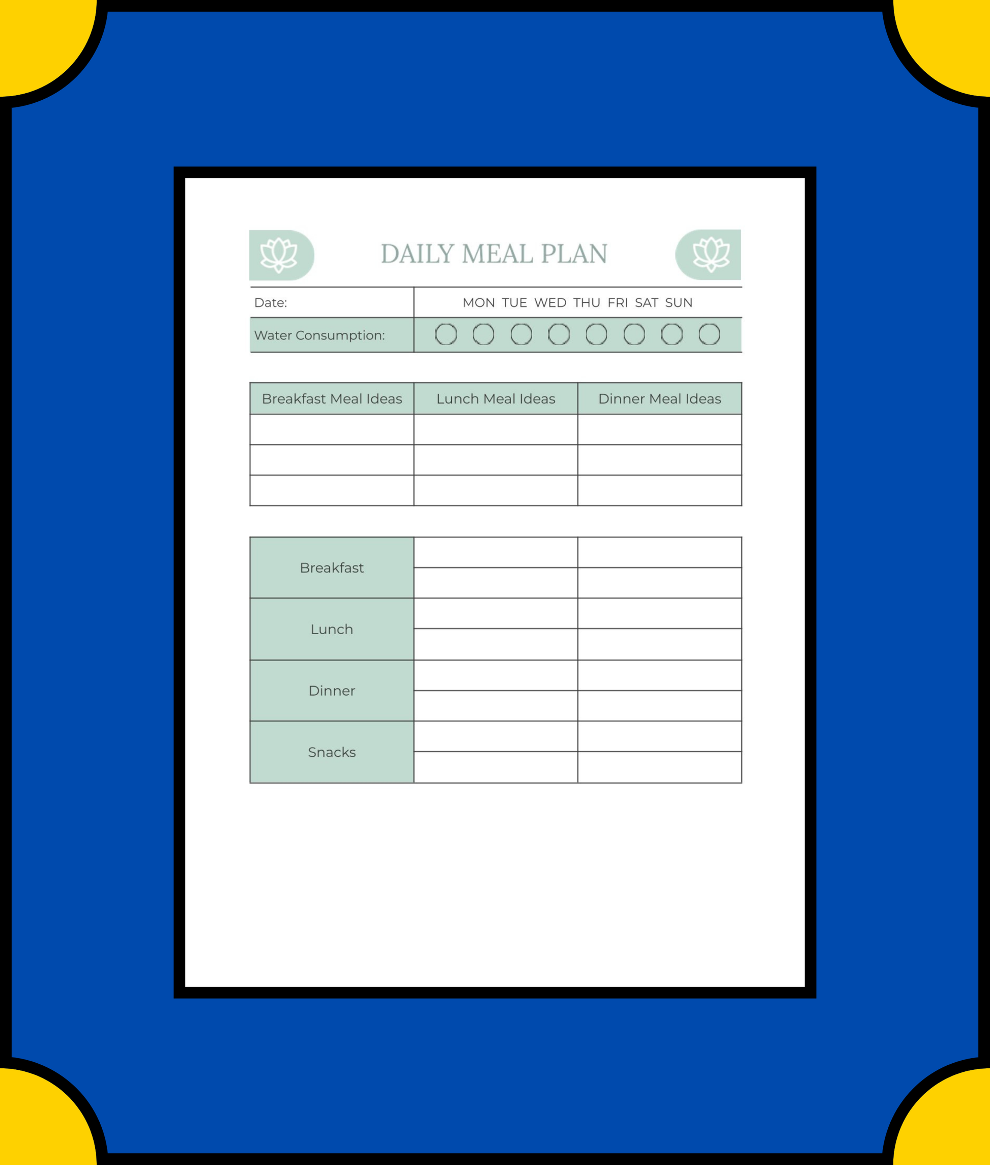 Free Yoga & Meditation Daily Planner Template