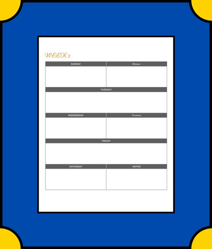 Free Monthly Academic Planner Template