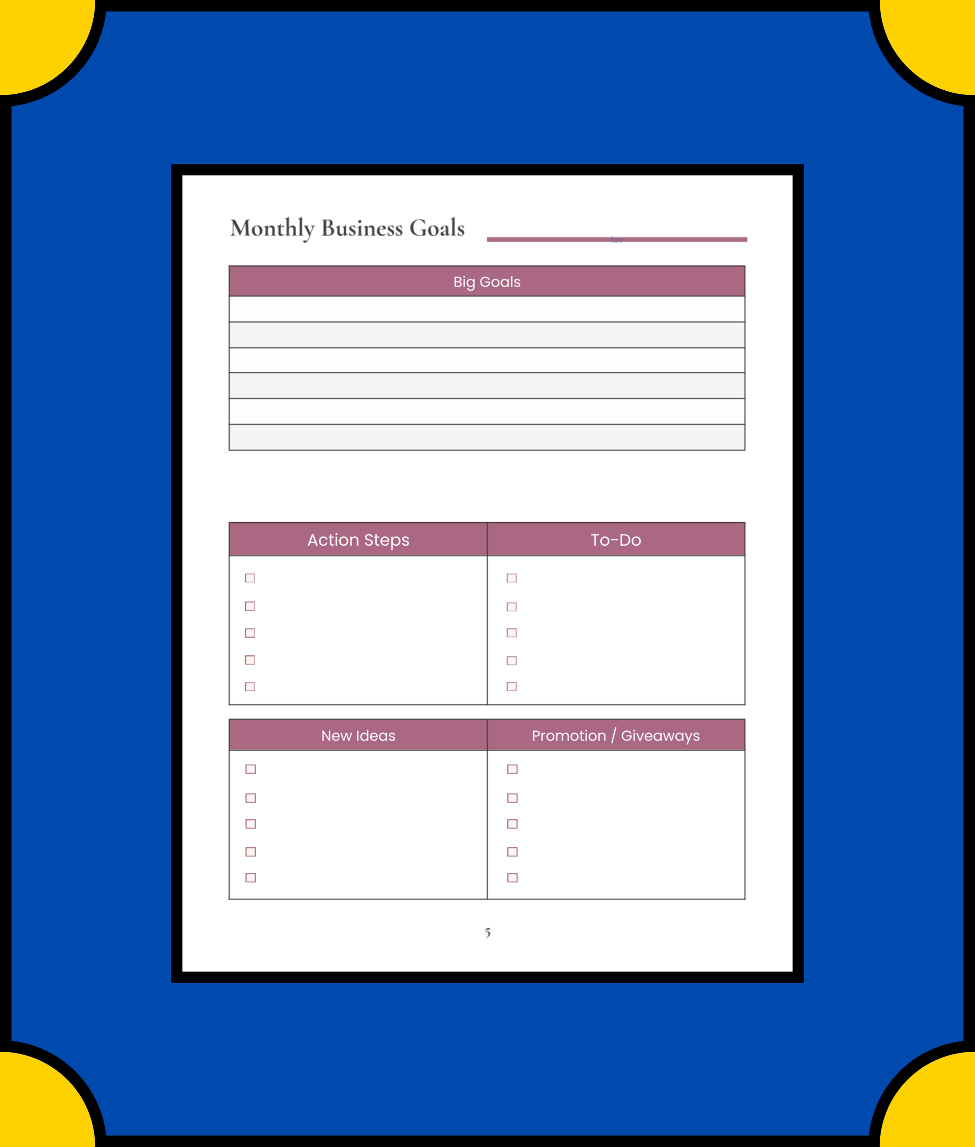 Free Hotel Business Planner Template - Manage Your Hotel Effectively