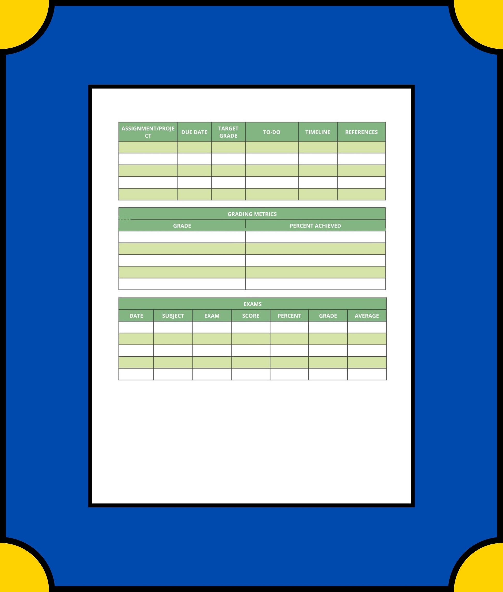 Free Homework School Planner Template