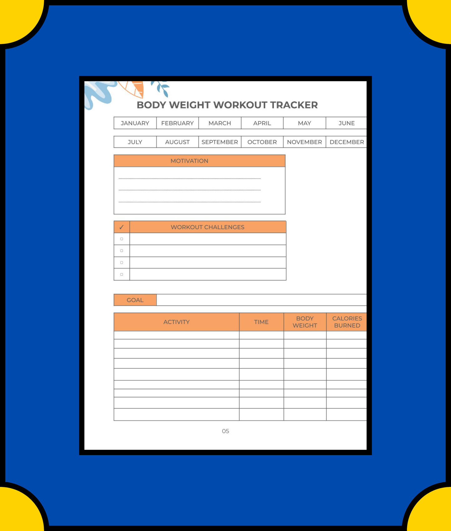 Free Health & Fitness Planner Template