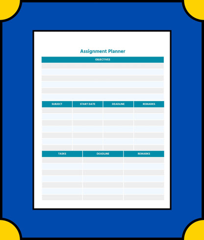 Free Academic Planner Template