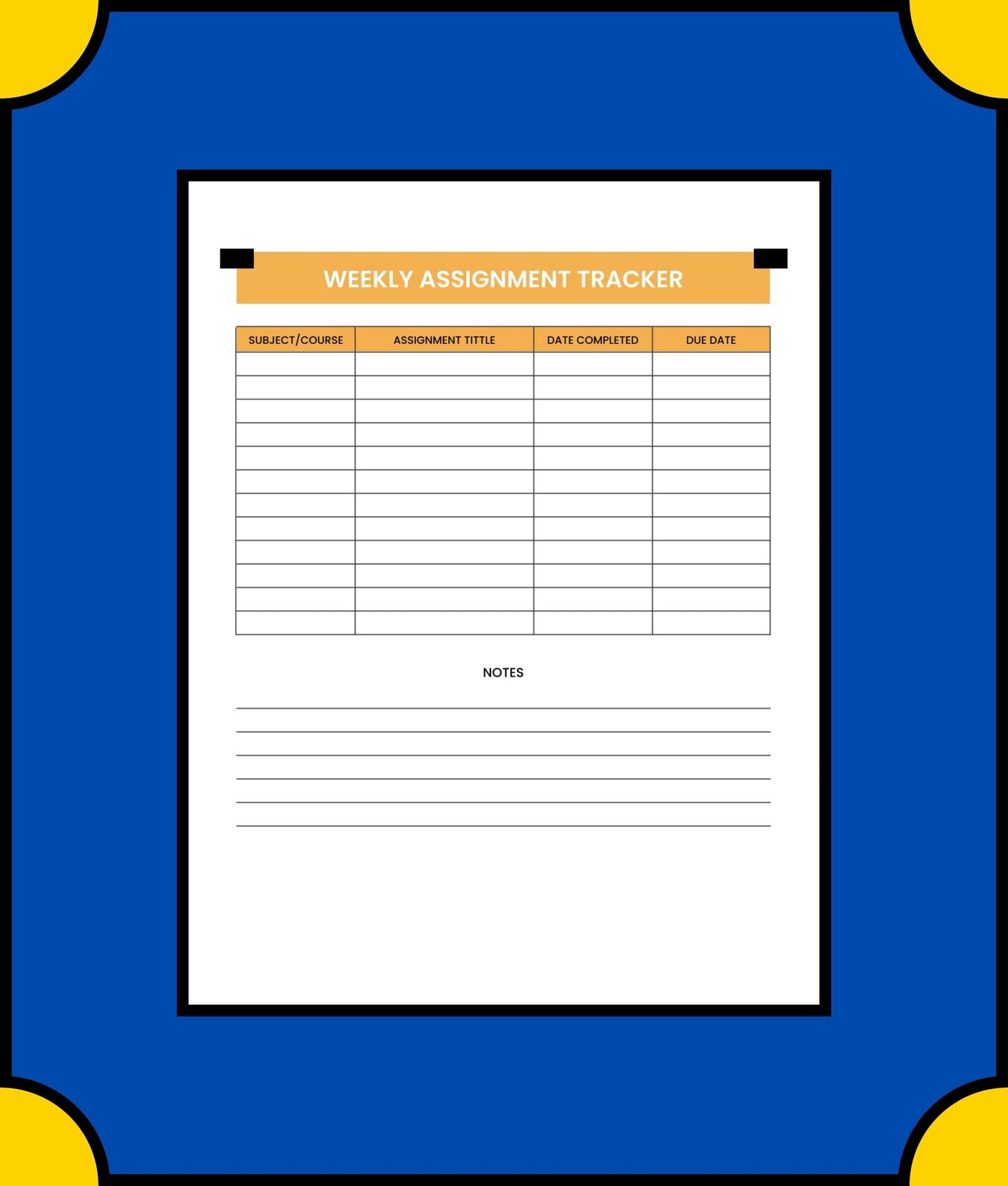 Free Weekly Student Planner Template