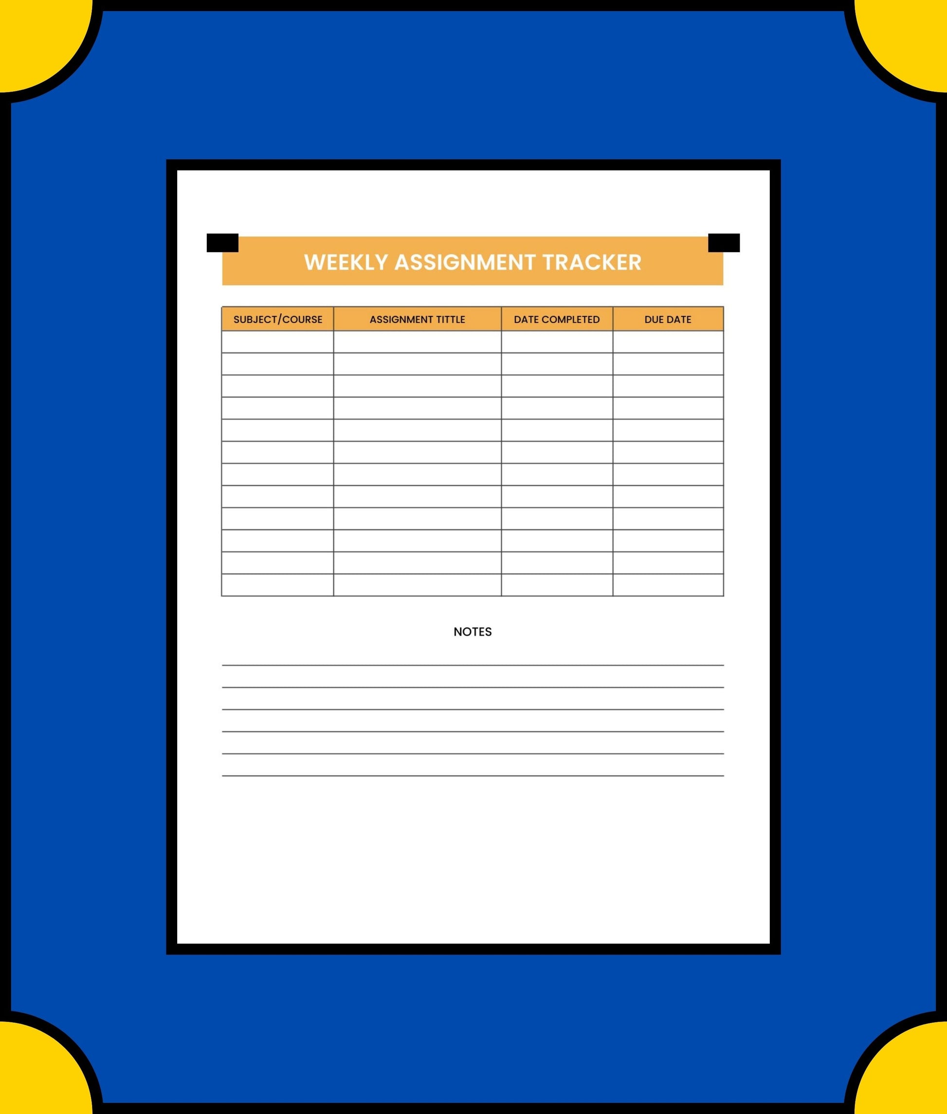 Free Weekly Student Planner Template