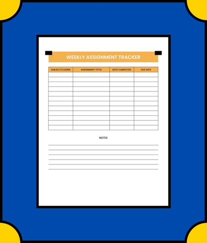 Free Weekly Student Planner Template