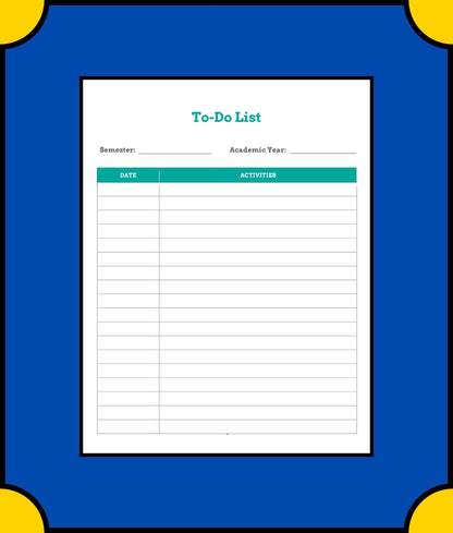 Free Monthly School Planner Template