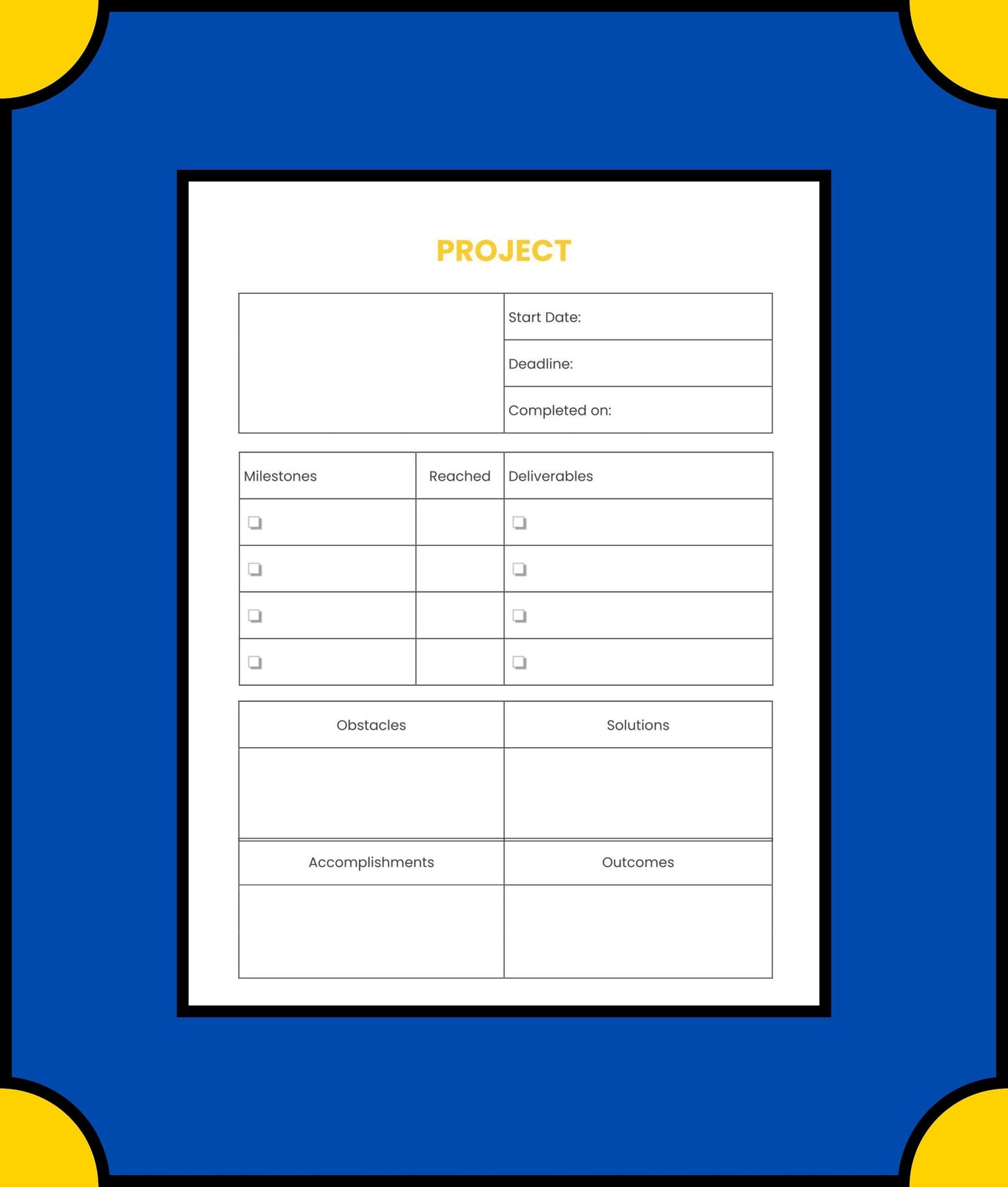 Free Project School Planner Template