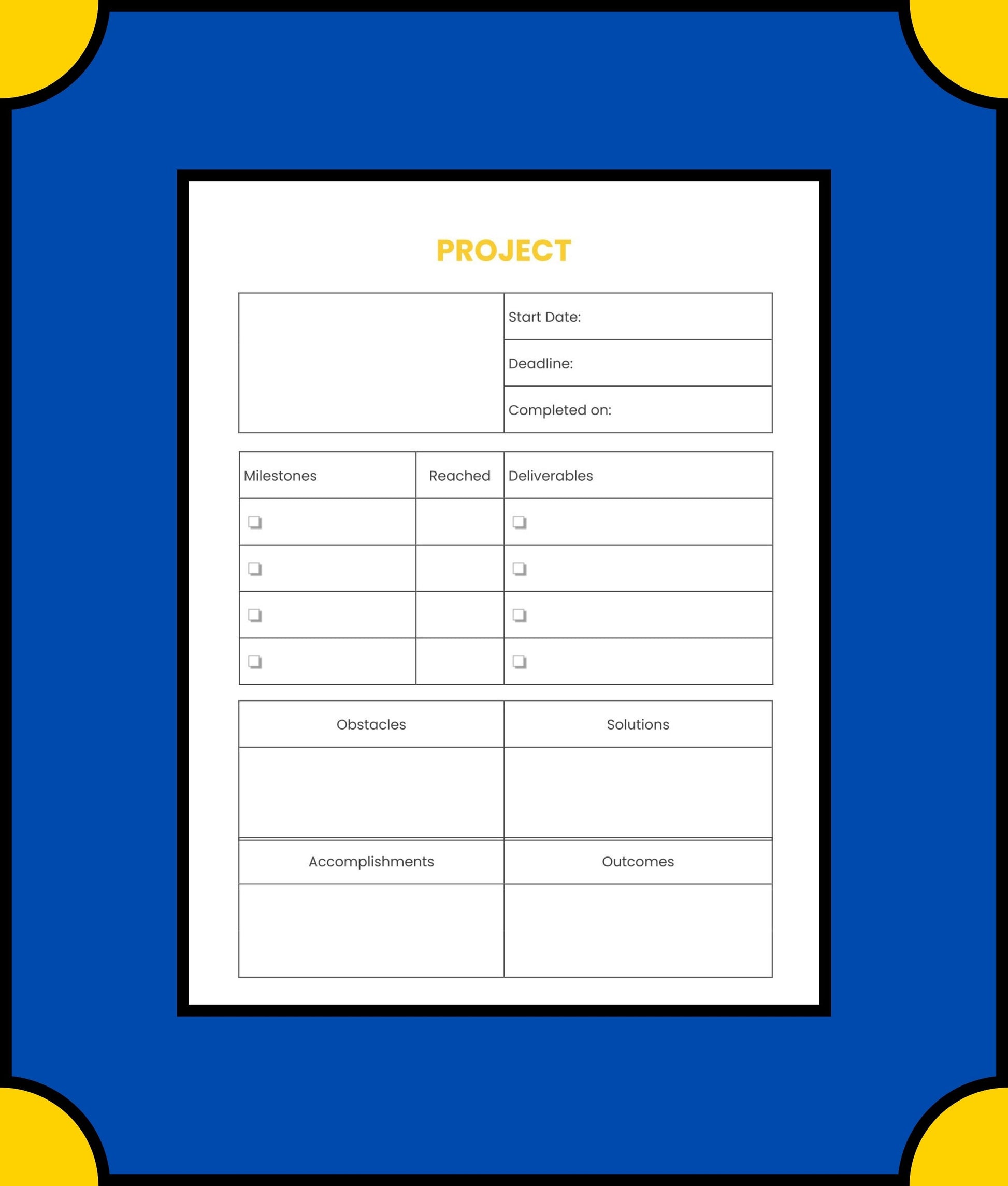 Free Project School Planner Template