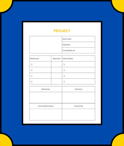 Free Project School Planner Template