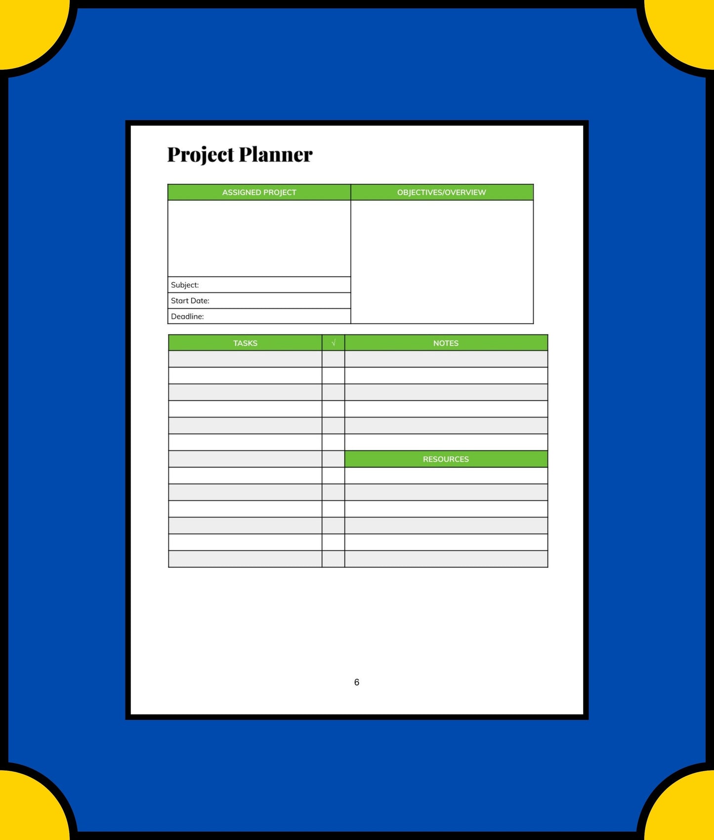 Free High School Student Planner Template