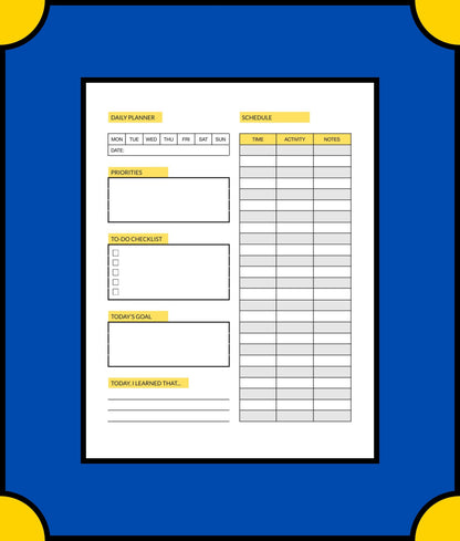 Free Student Academic Planner Template