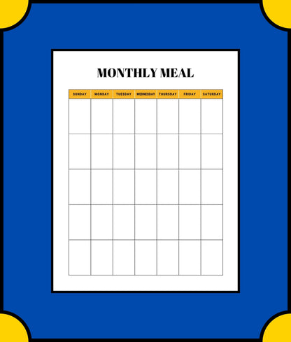 Free Monthly Meal Planner Template