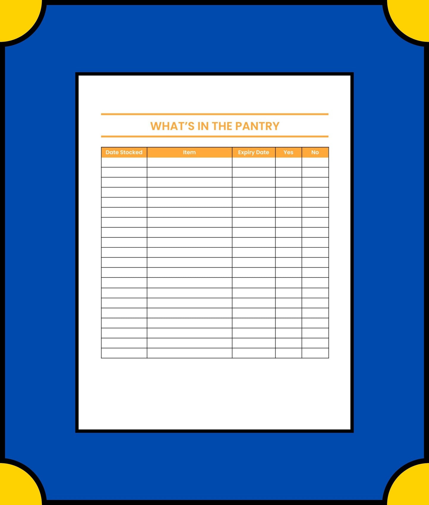 Free Dinner Meal Planner Template