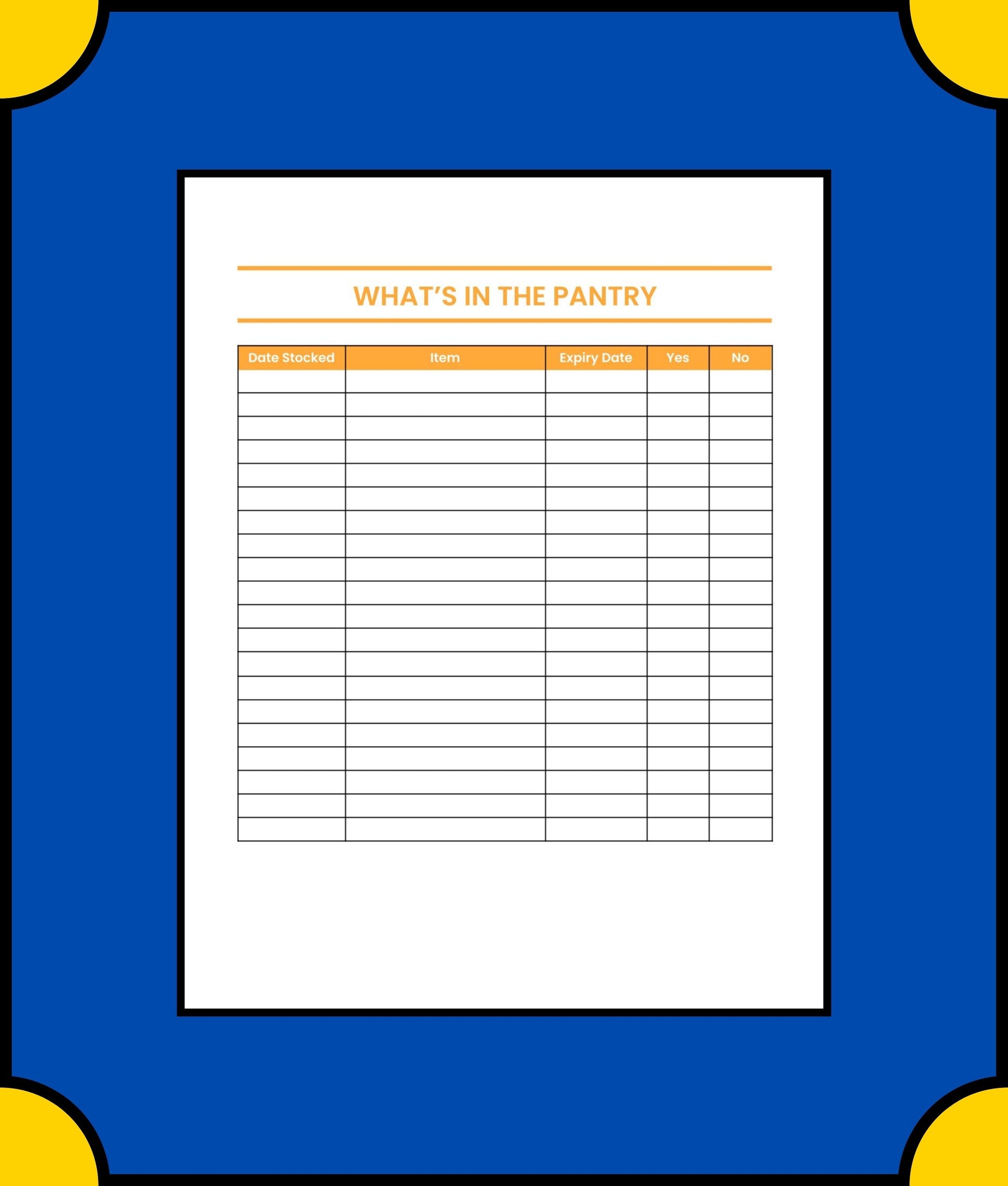 Free Dinner Meal Planner Template