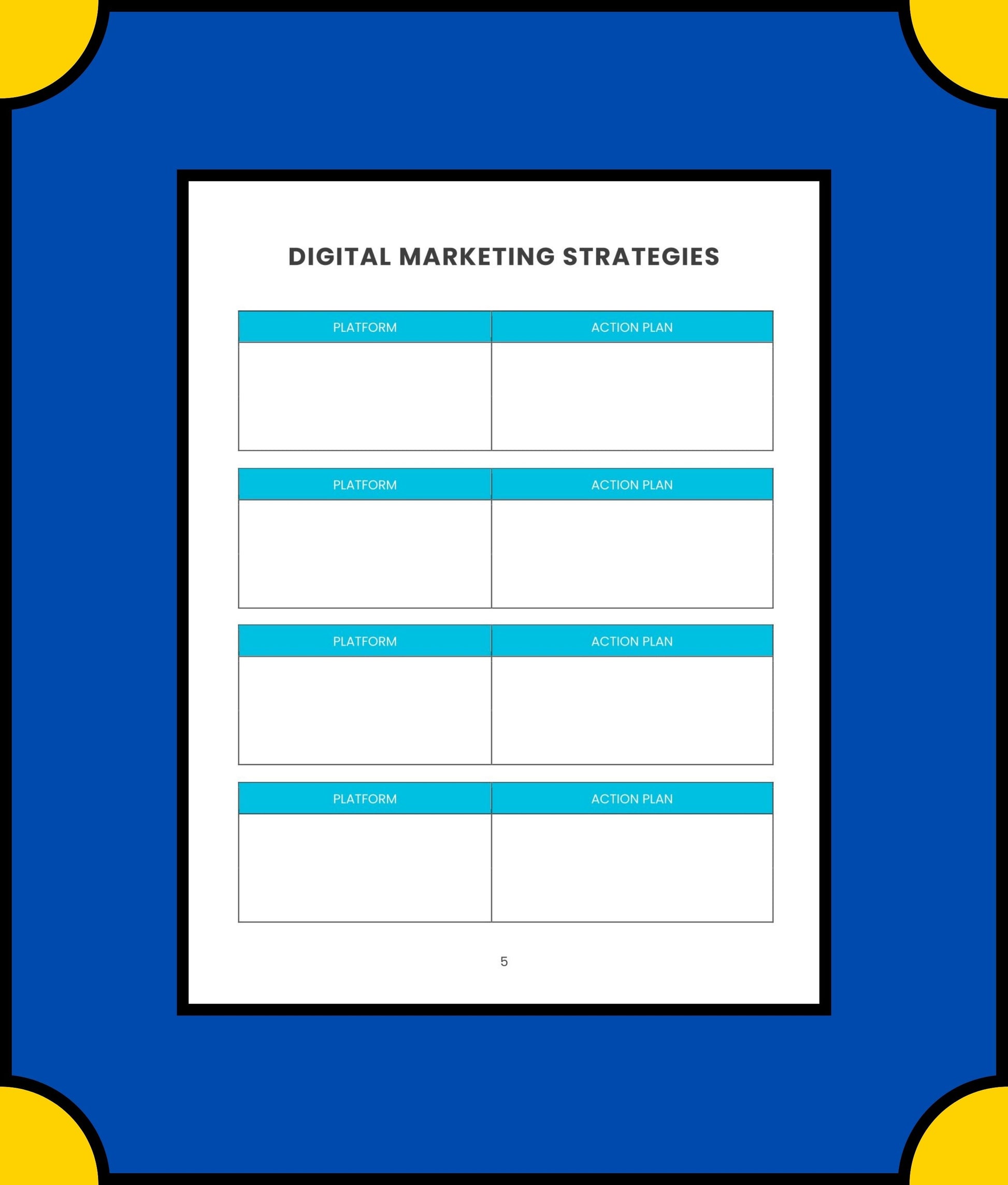 Free Weekly Marketing Planner Template