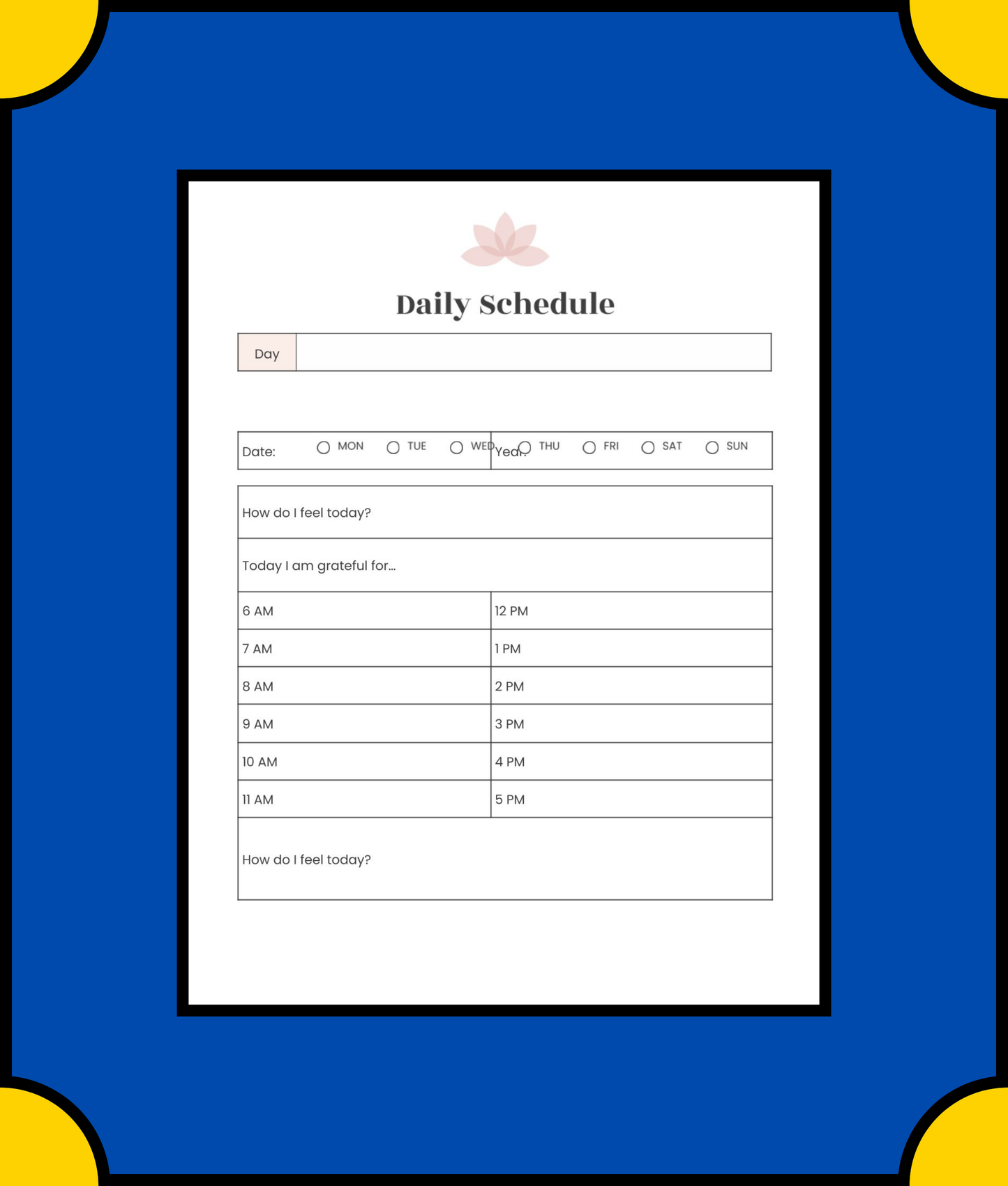 Free Digital Yoga Planner Template