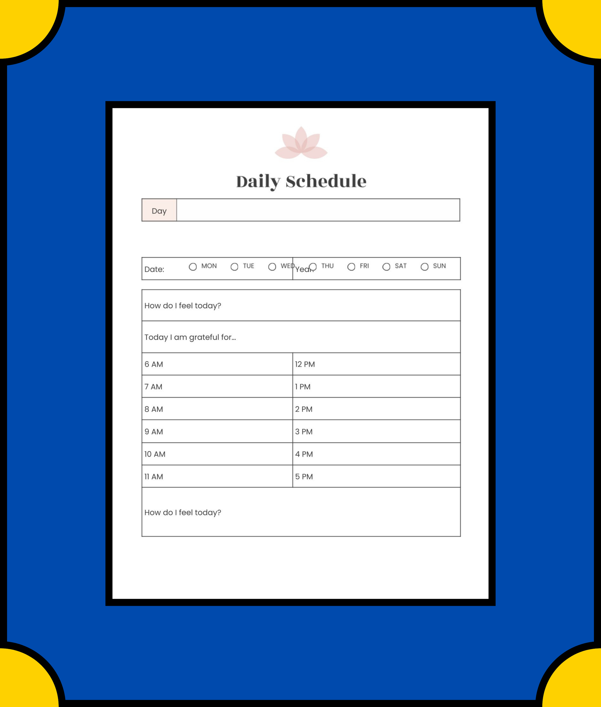 Free Digital Yoga Planner Template