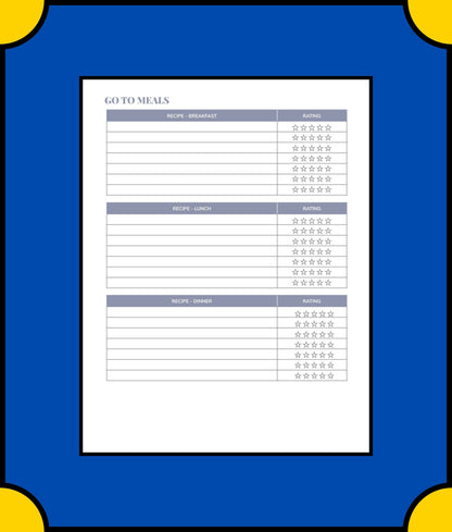 Free Family Meal Planner Template