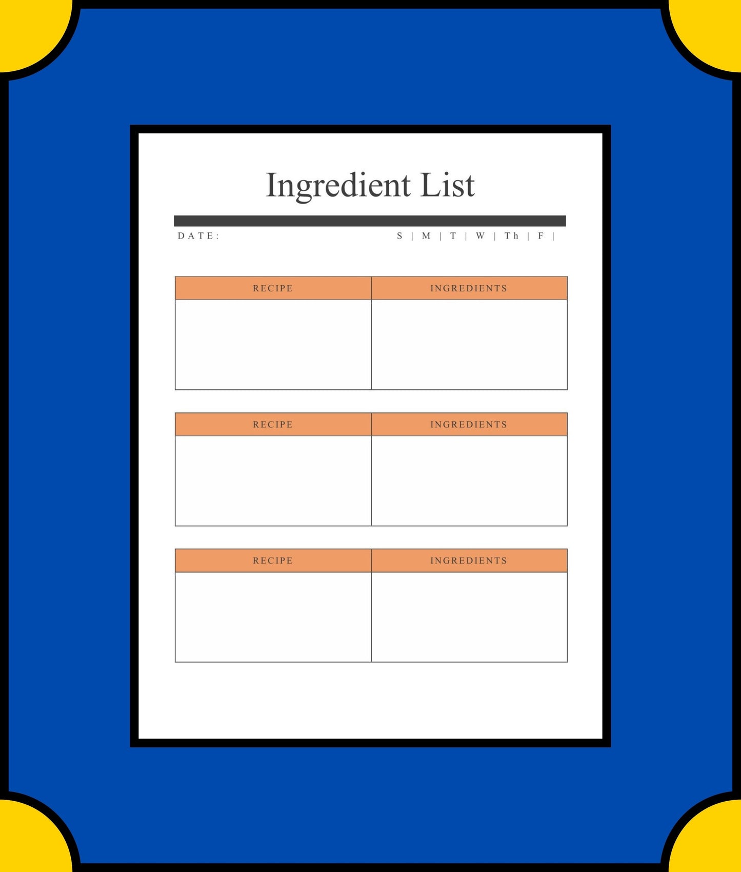 Free Weekly Meal Planner Template