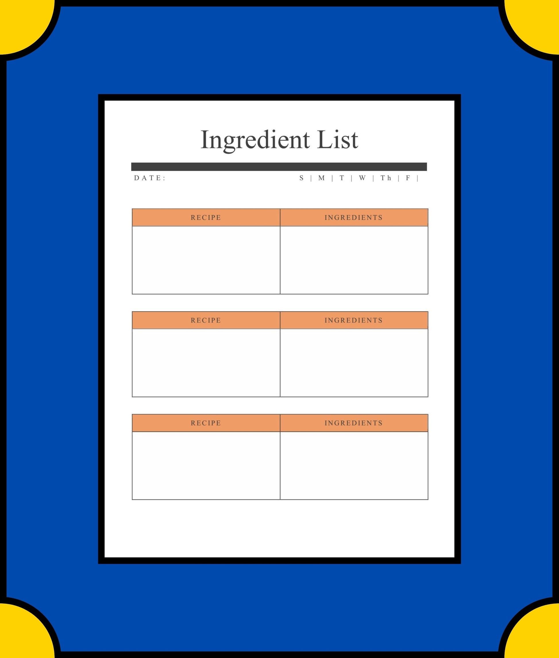 Free Weekly Meal Planner Template