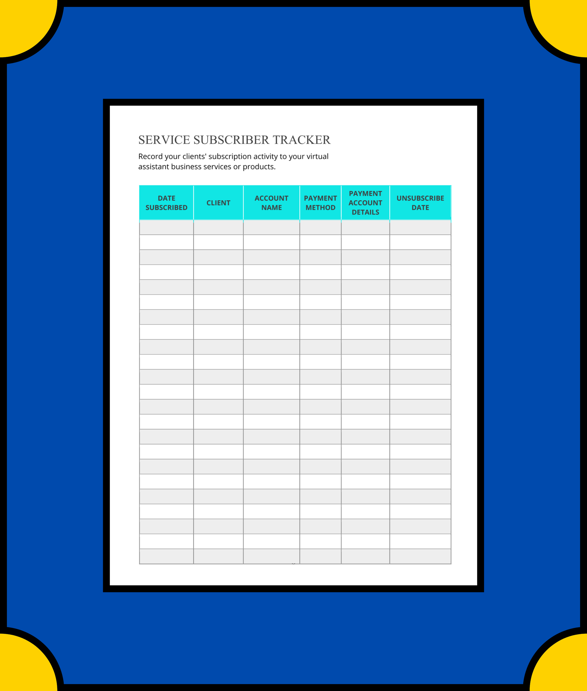 Free Virtual Assistant Business Planner Template - Plan Your Virtual Assistant Success