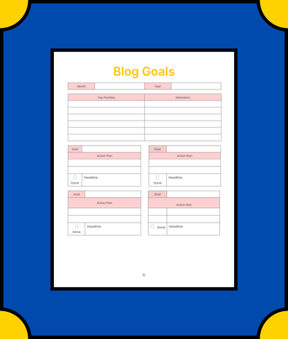 Free Editable Blog Planner Template - Boost Productivity and Organize Your Content