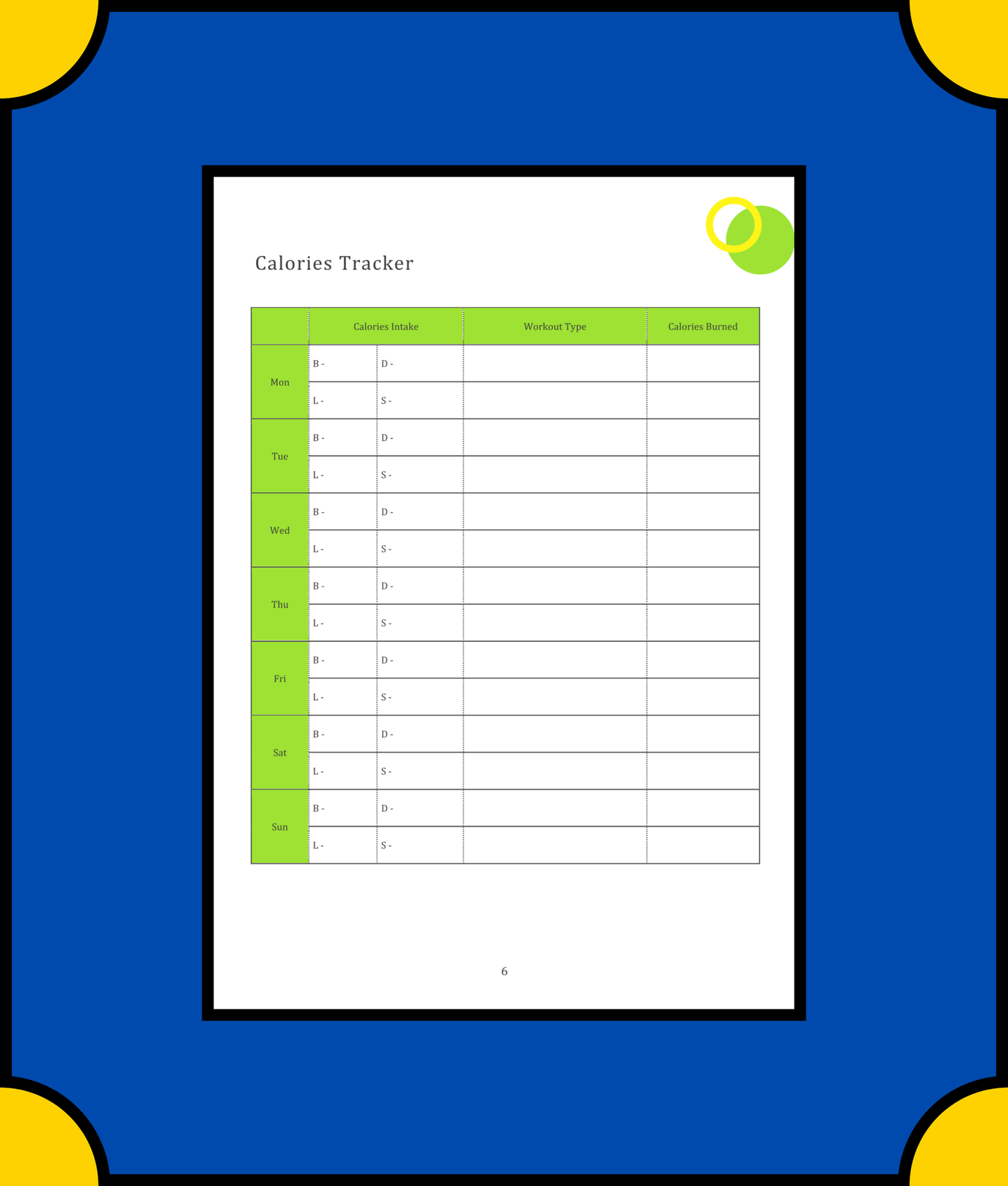 Free Food Diet Planner Template - Plan Your Healthy Meals