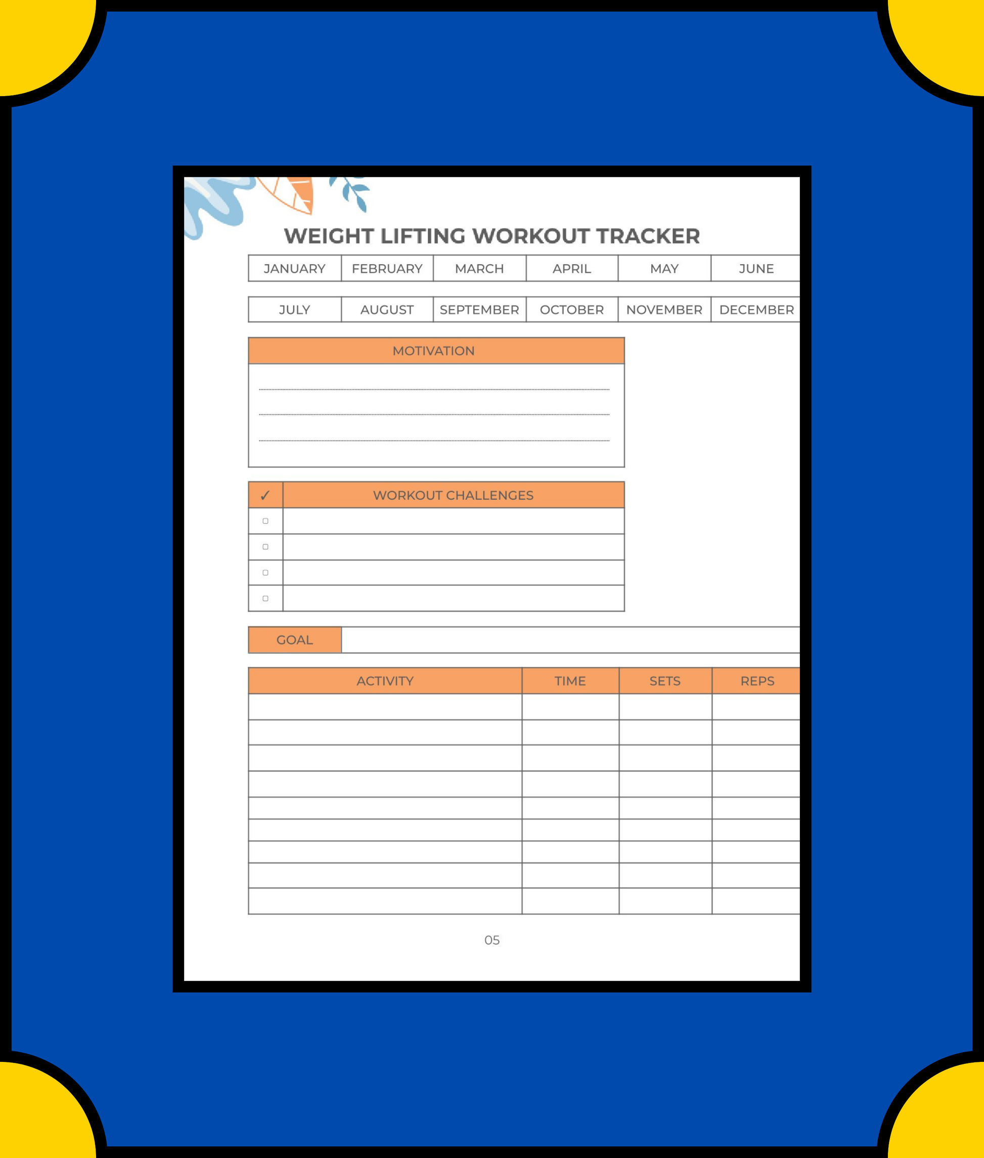 Free Health & Fitness Planner Template