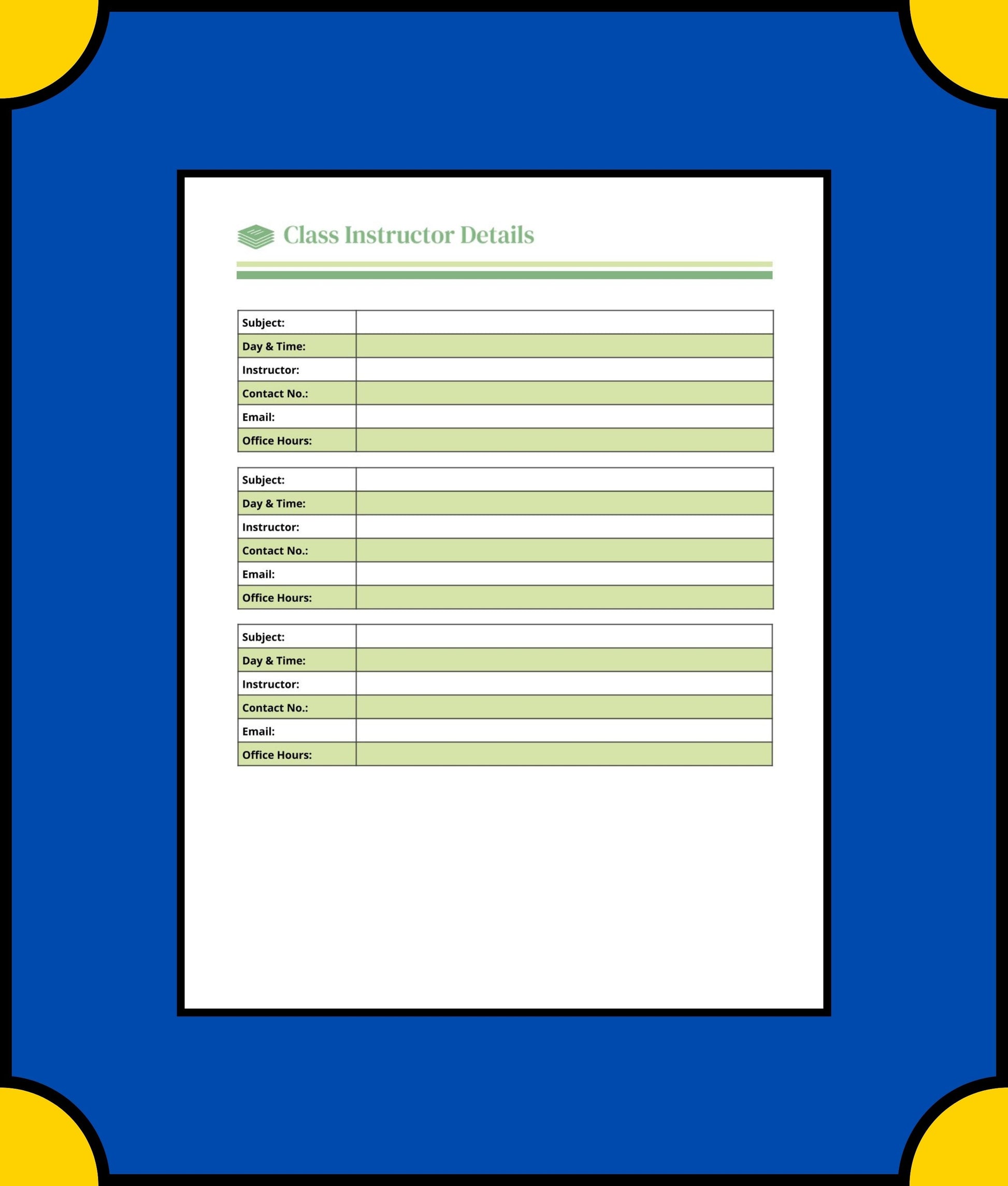 Free Homework School Planner Template