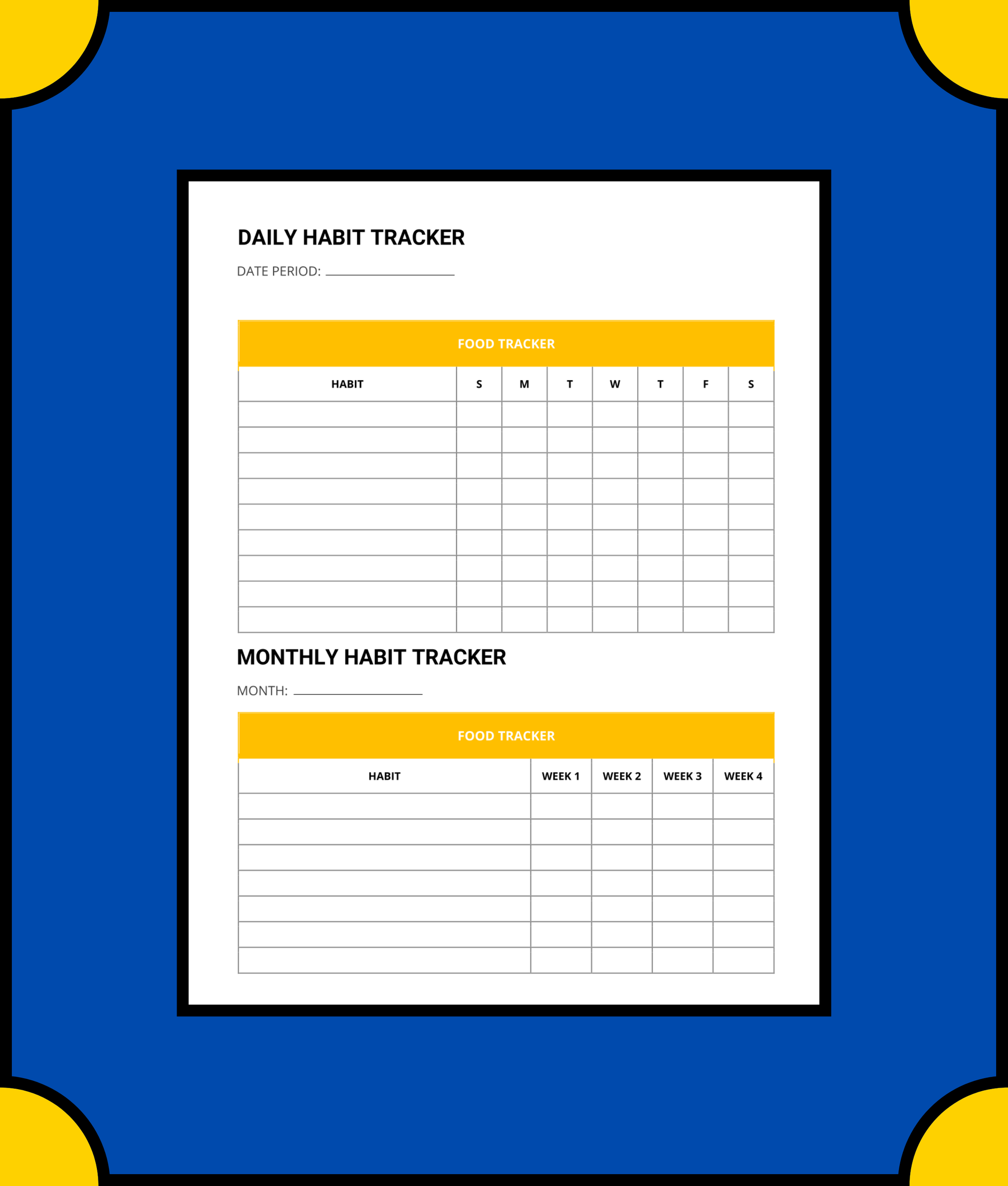 Free Monthly Diet Planner Template - Plan Your Healthy Eating for a Month