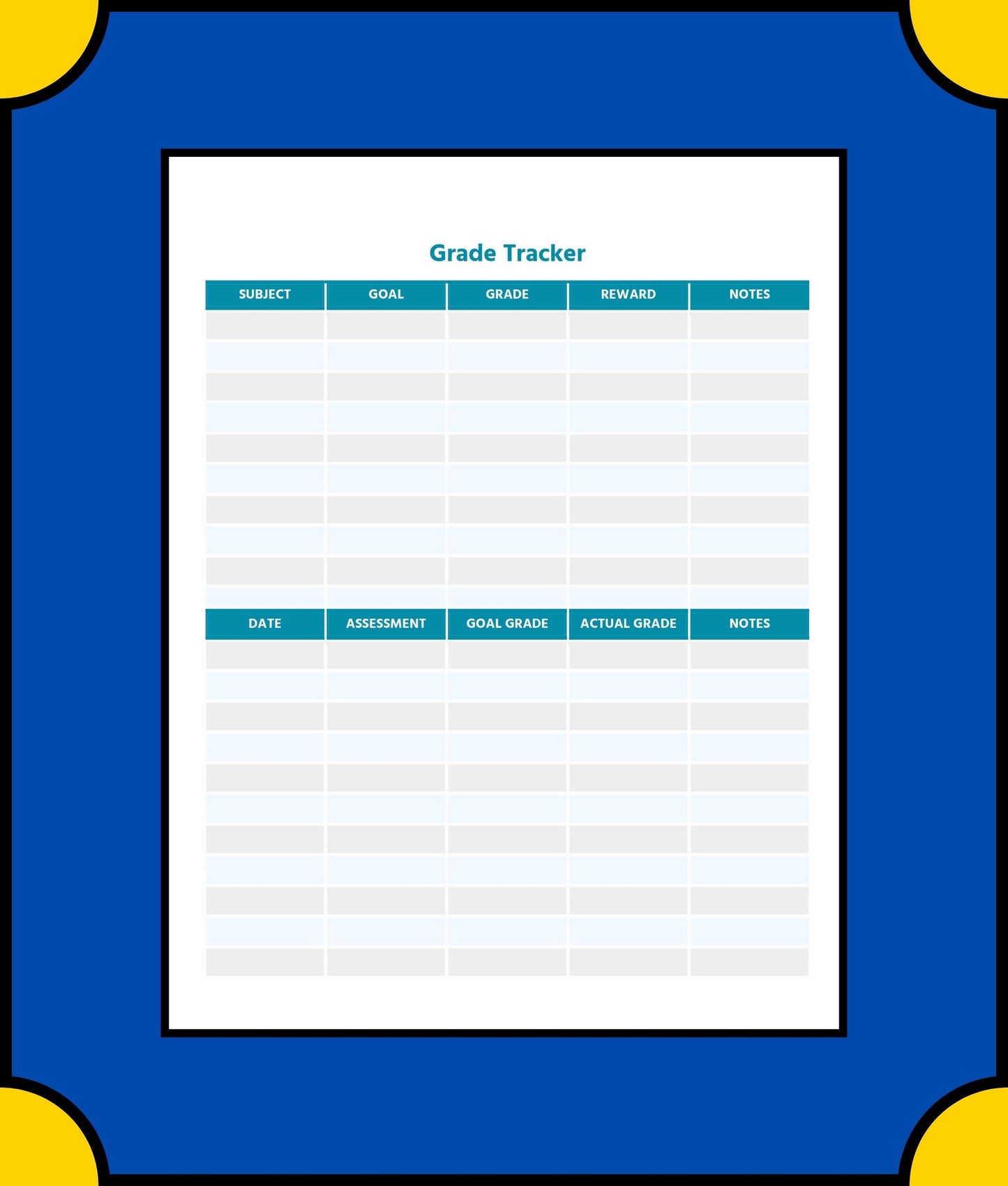 Free Academic Planner Template