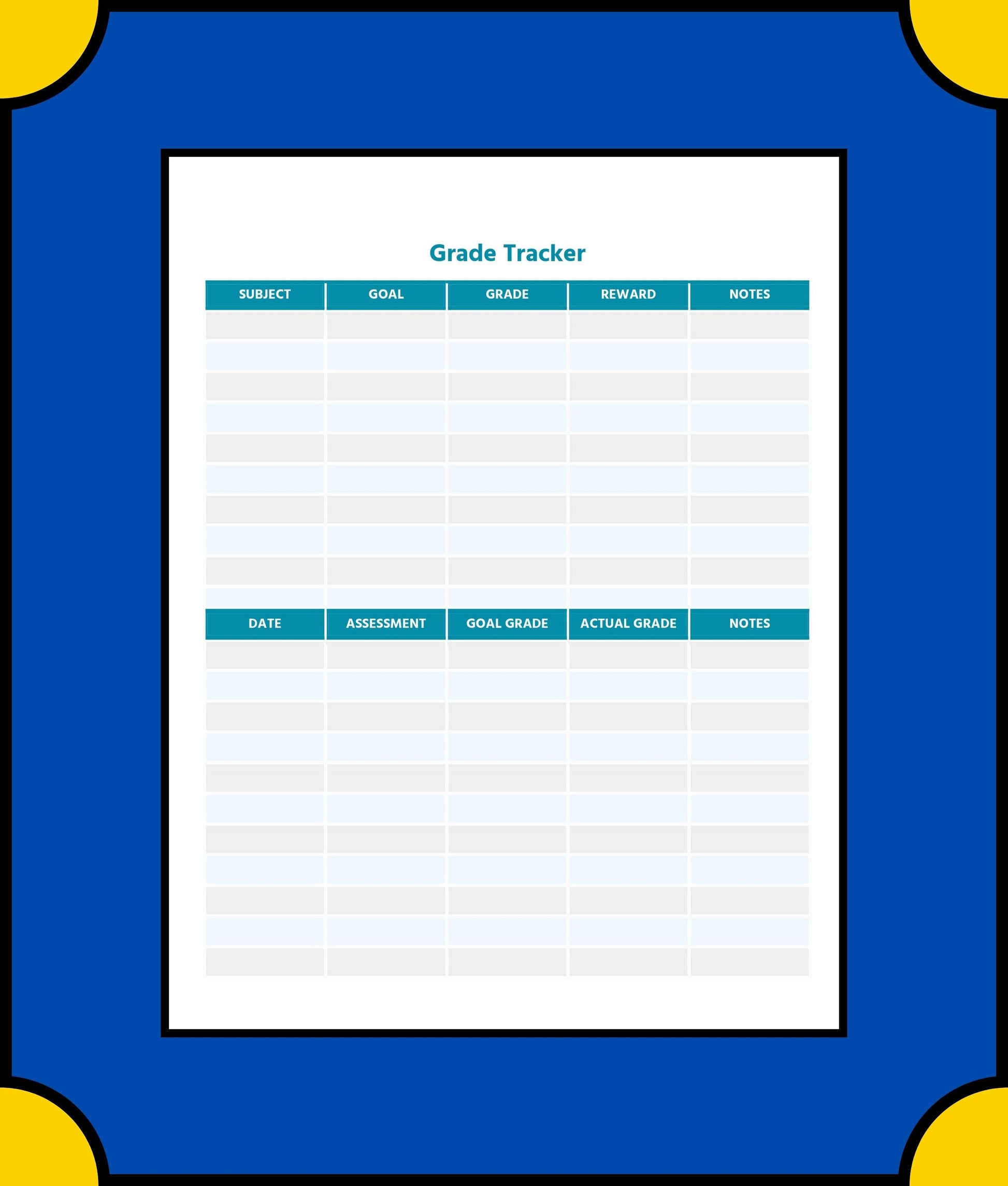 Free Academic Planner Template