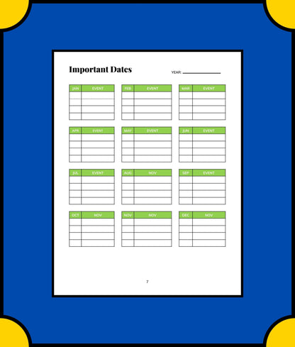 Free High School Student Planner Template