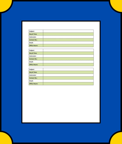 Free Homework School Planner Template