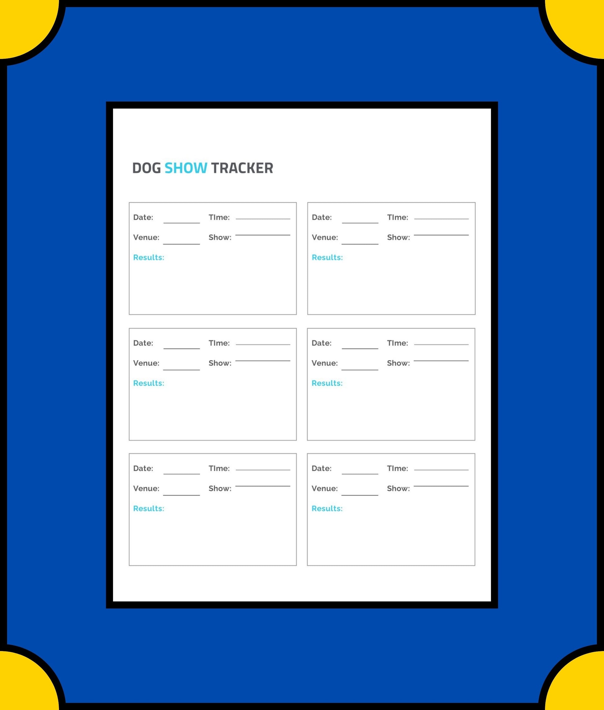 Free Sample Dog Training Planner Template