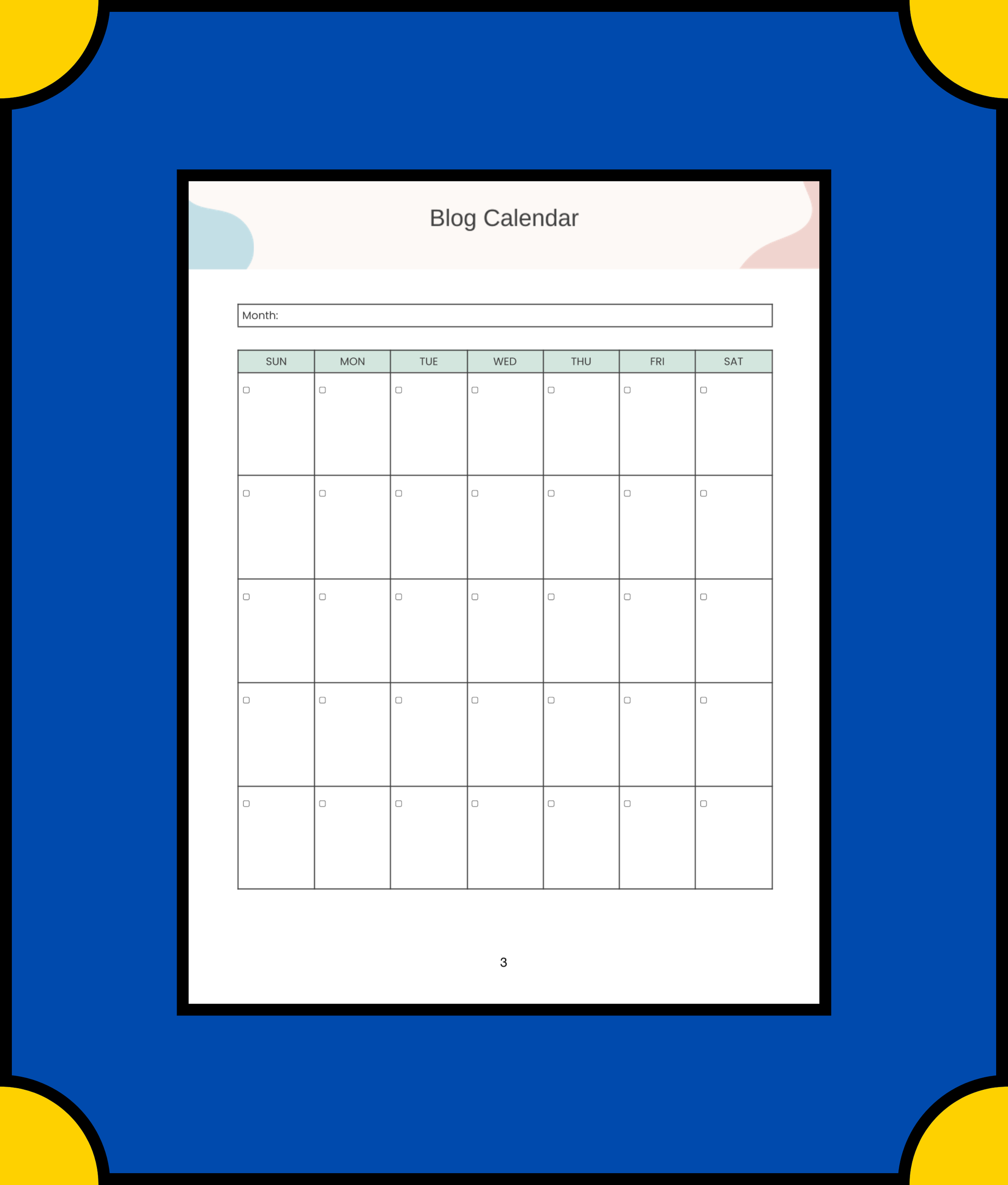 Free Monthly Blog Planner Template - Plan, Schedule, and Track Your Blog Content