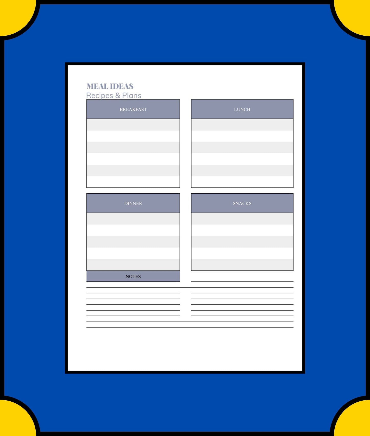 Free Family Meal Planner Template