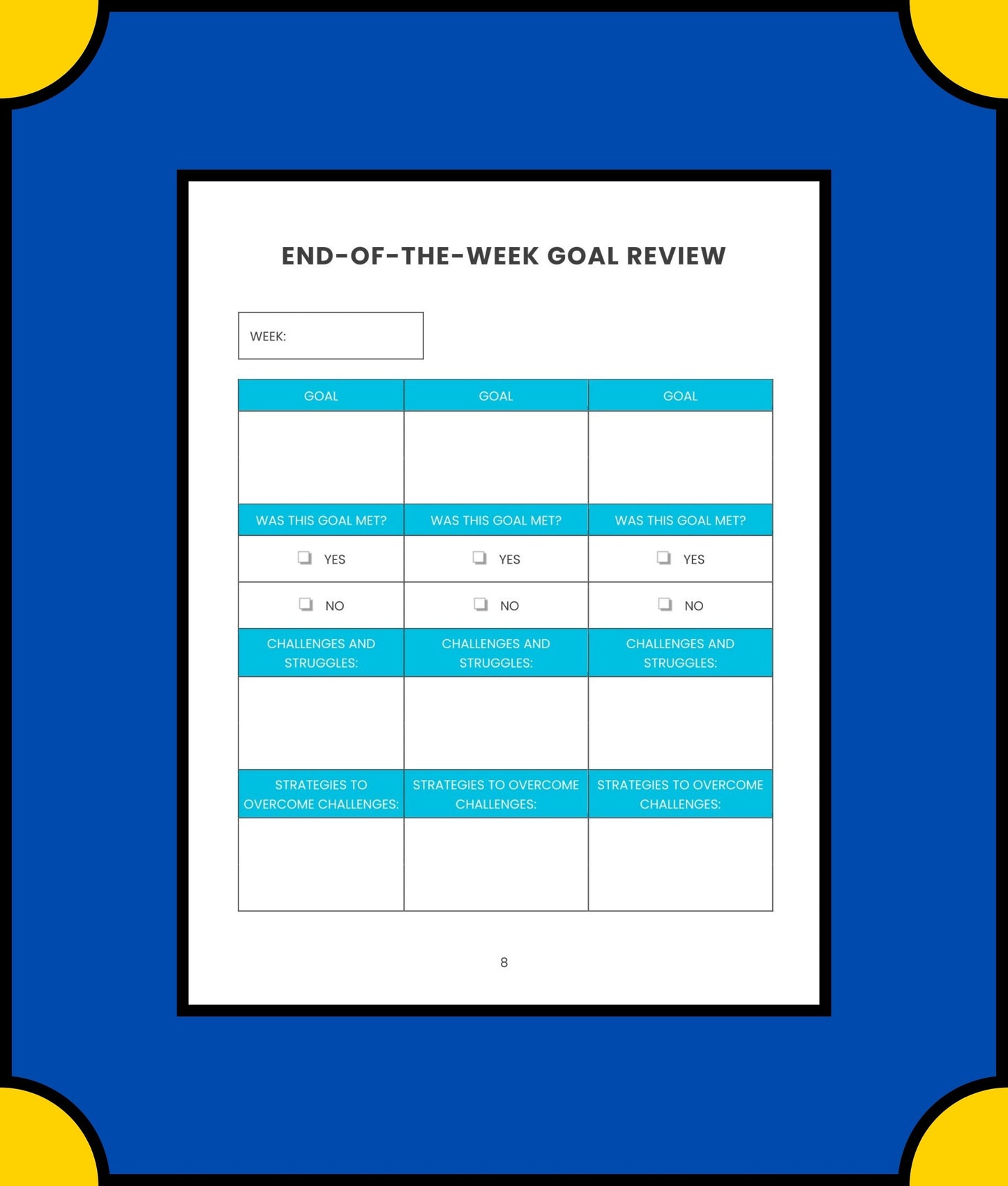 Free Weekly Marketing Planner Template