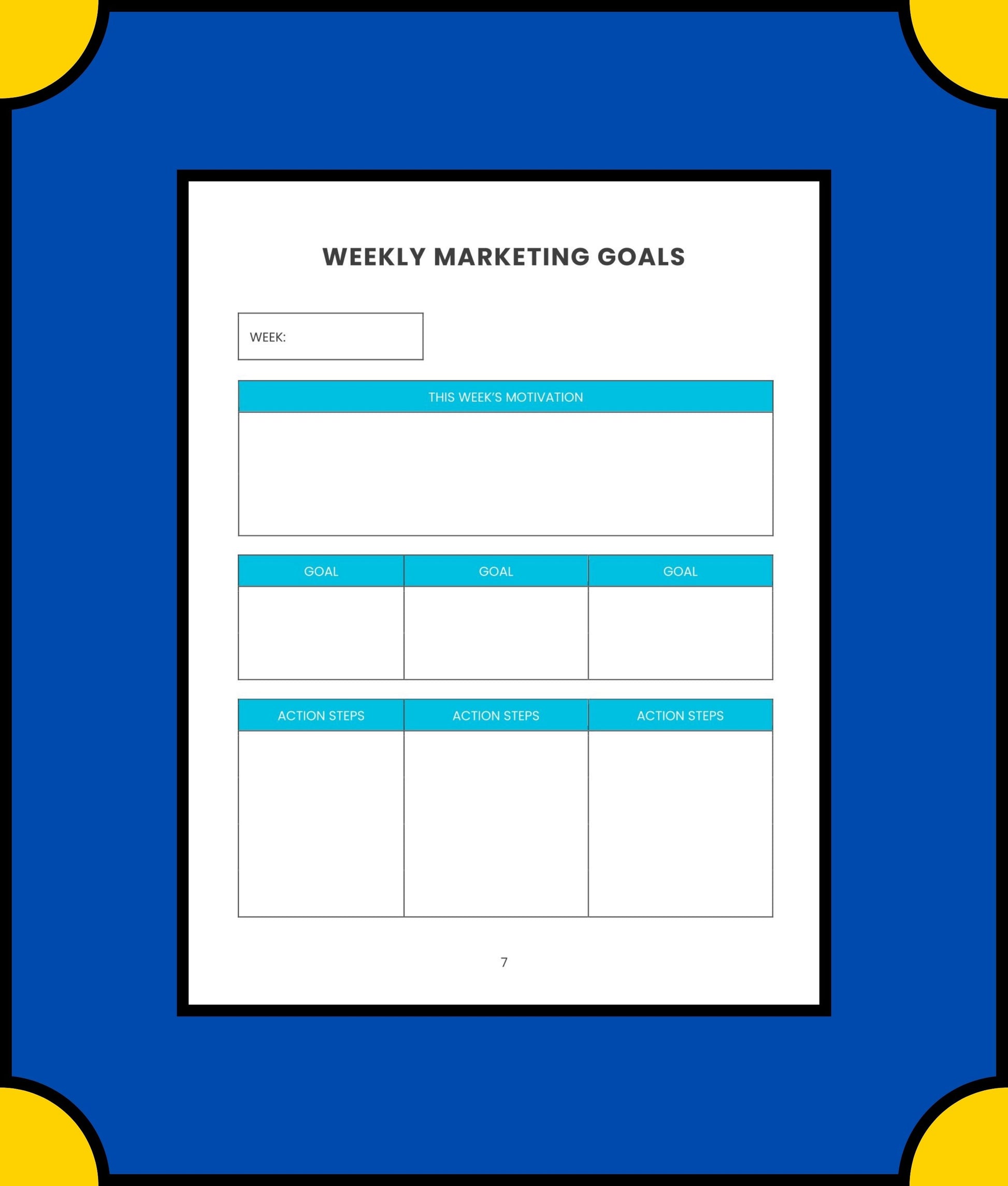 Free Weekly Marketing Planner Template