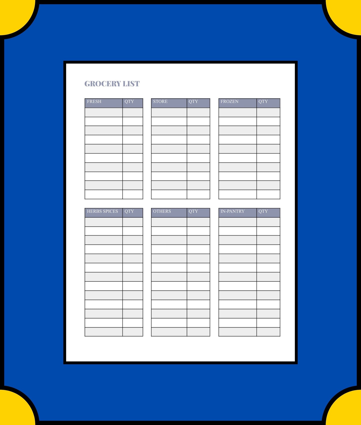 Free Family Meal Planner Template