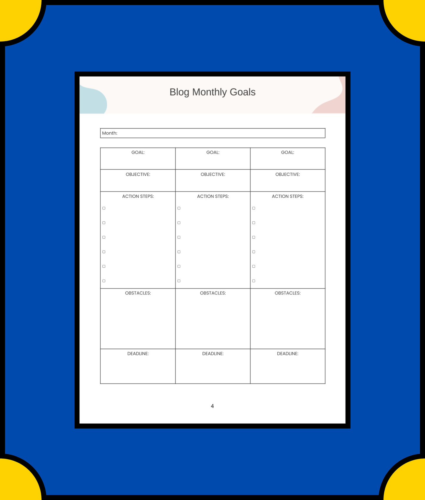 Free Monthly Blog Planner Template - Plan, Schedule, and Track Your Blog Content